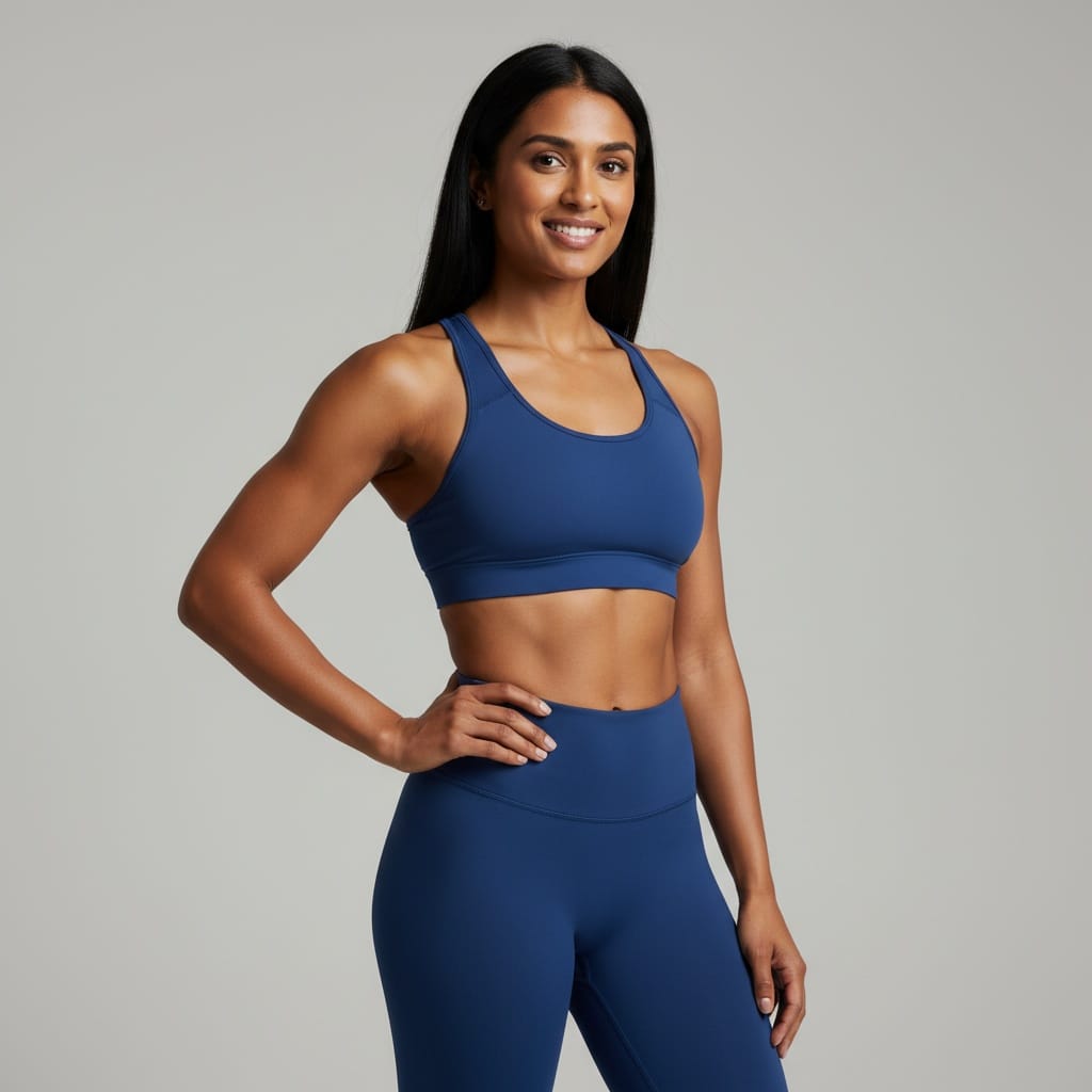athletic indian woman studio full body pose 23682717