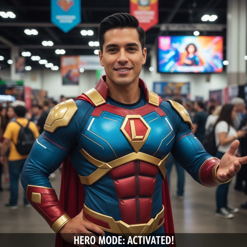 athletic latino man convention ready promo 72847571