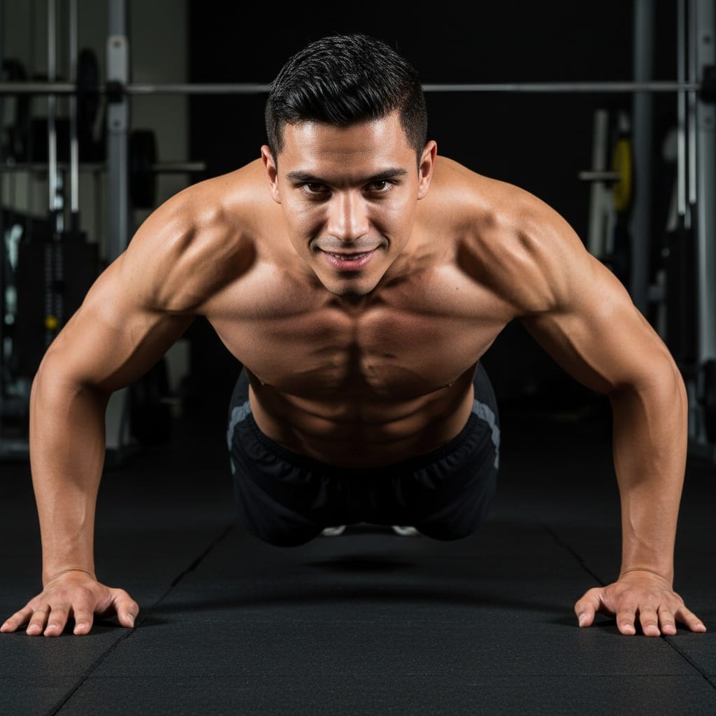 athletic latino man core training abs focus 82814049