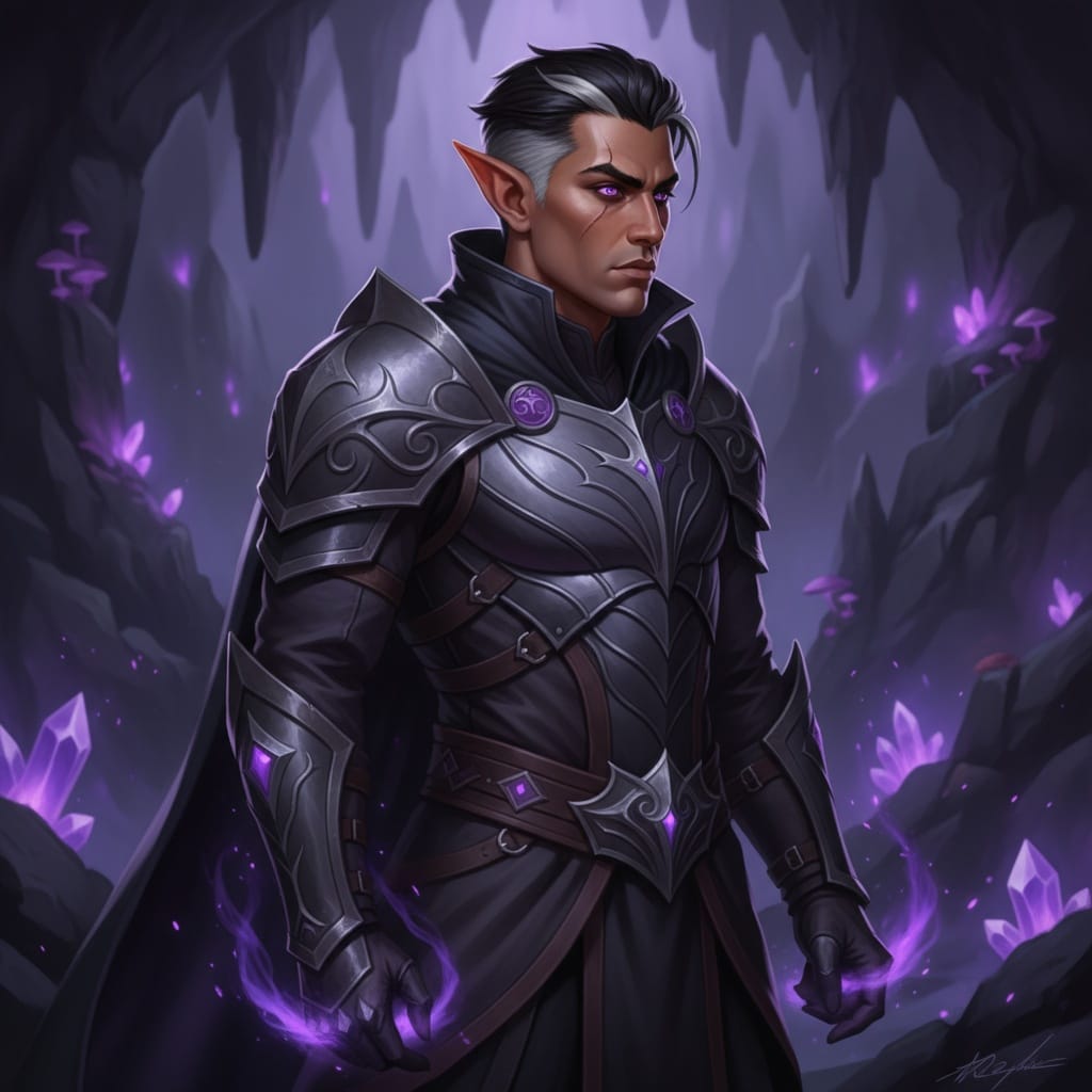 athletic latino man dark elf portrait 36687621