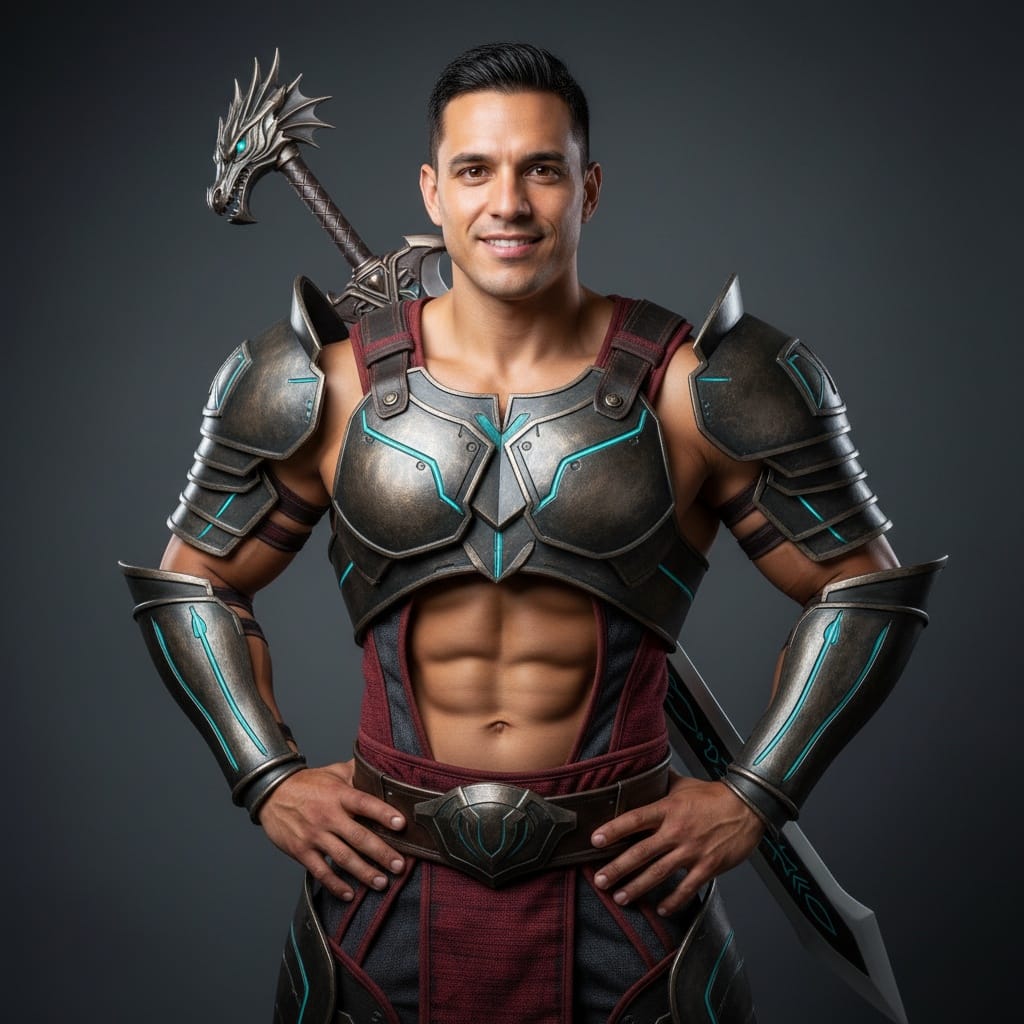 athletic latino man full body costume showcase 92240785