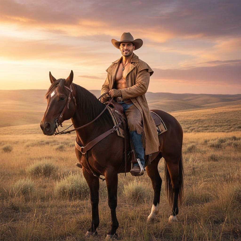 athletic latino man horseback outdoor action 27689379