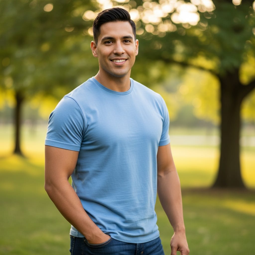athletic latino man outdoor park natural light 89042432