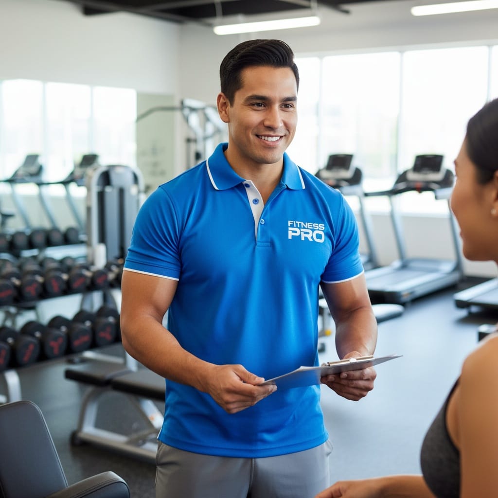 athletic latino man personal training consultation 66658459