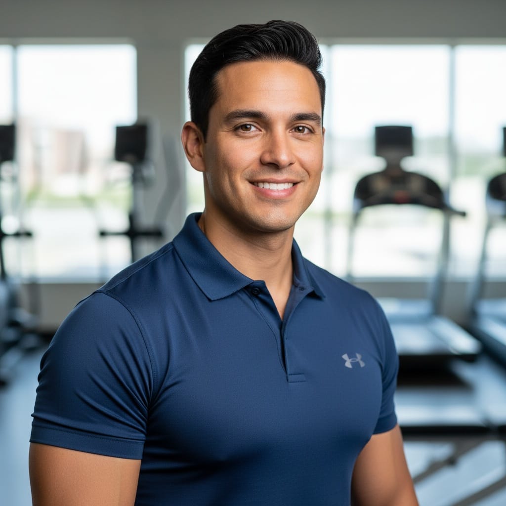 athletic latino man professional trainer headshot 62485778
