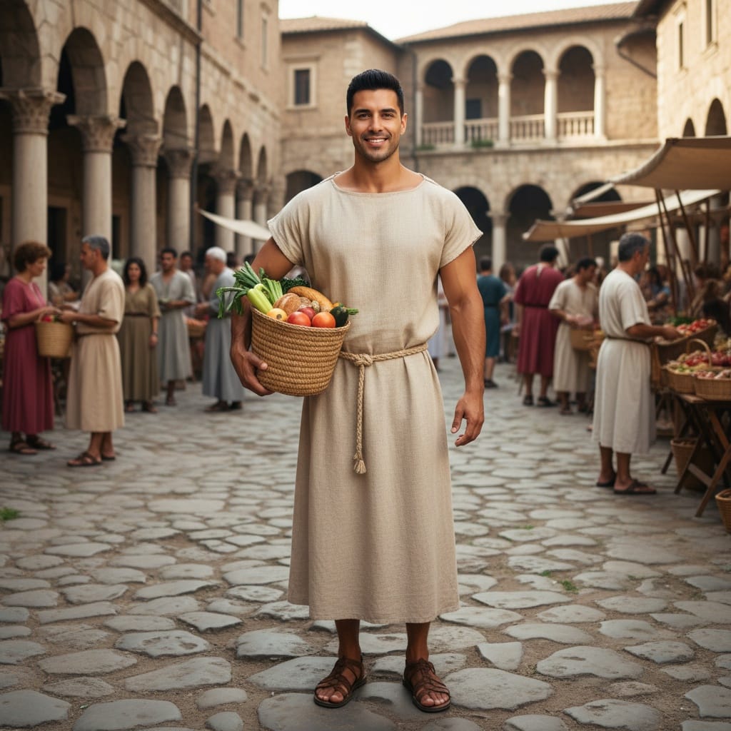 athletic latino man roman marketplace daily life 32349121