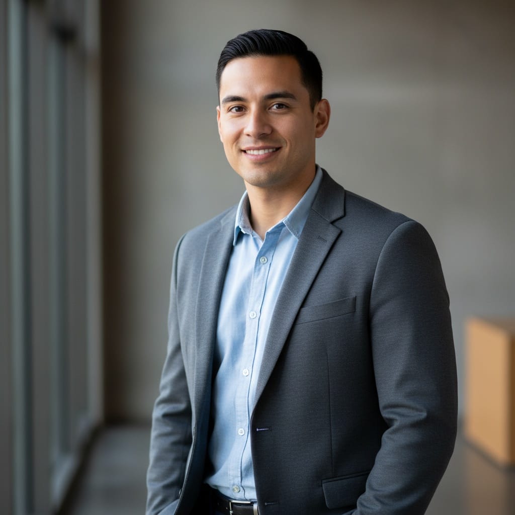 athletic latino man smart casual portrait 39772836