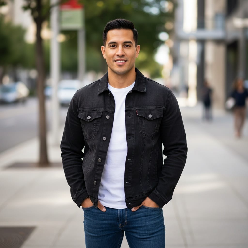 athletic latino man urban street confident 85660848