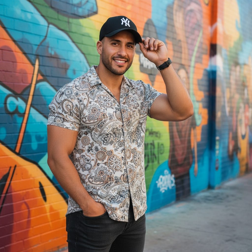 athletic latino man wynwood walls street art 85208569