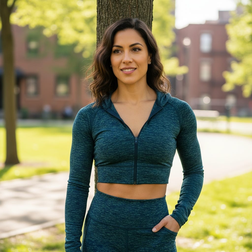 athletic latino woman lifestyle casual outdoor 75942439