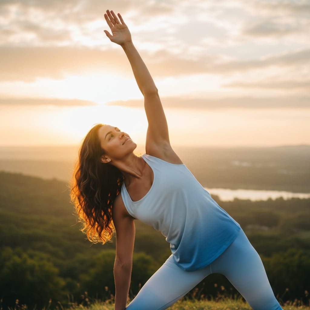 athletic latino woman outdoor sunrise practice 54788039
