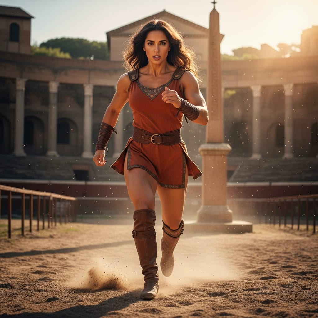 athletic latino woman roman charioteer circus 12484543