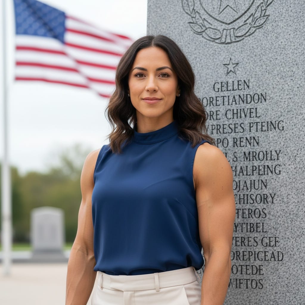 athletic latino woman veteran memorial respectful 52442496