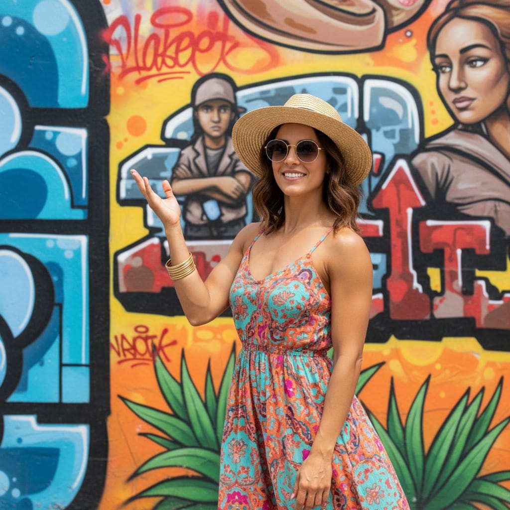 athletic latino woman wynwood walls street art 29934544
