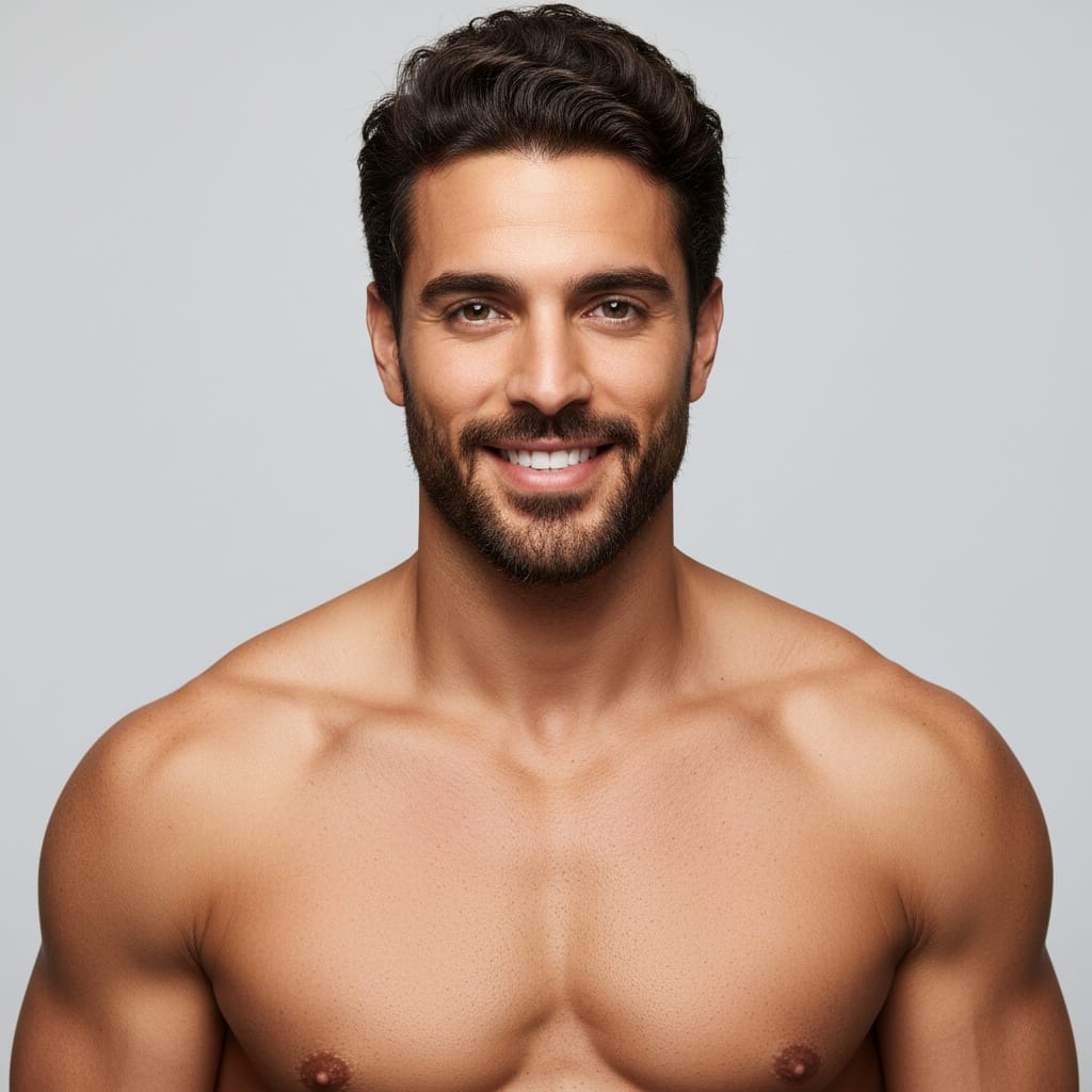 athletic middle_eastern man close up genuine smile 59231305