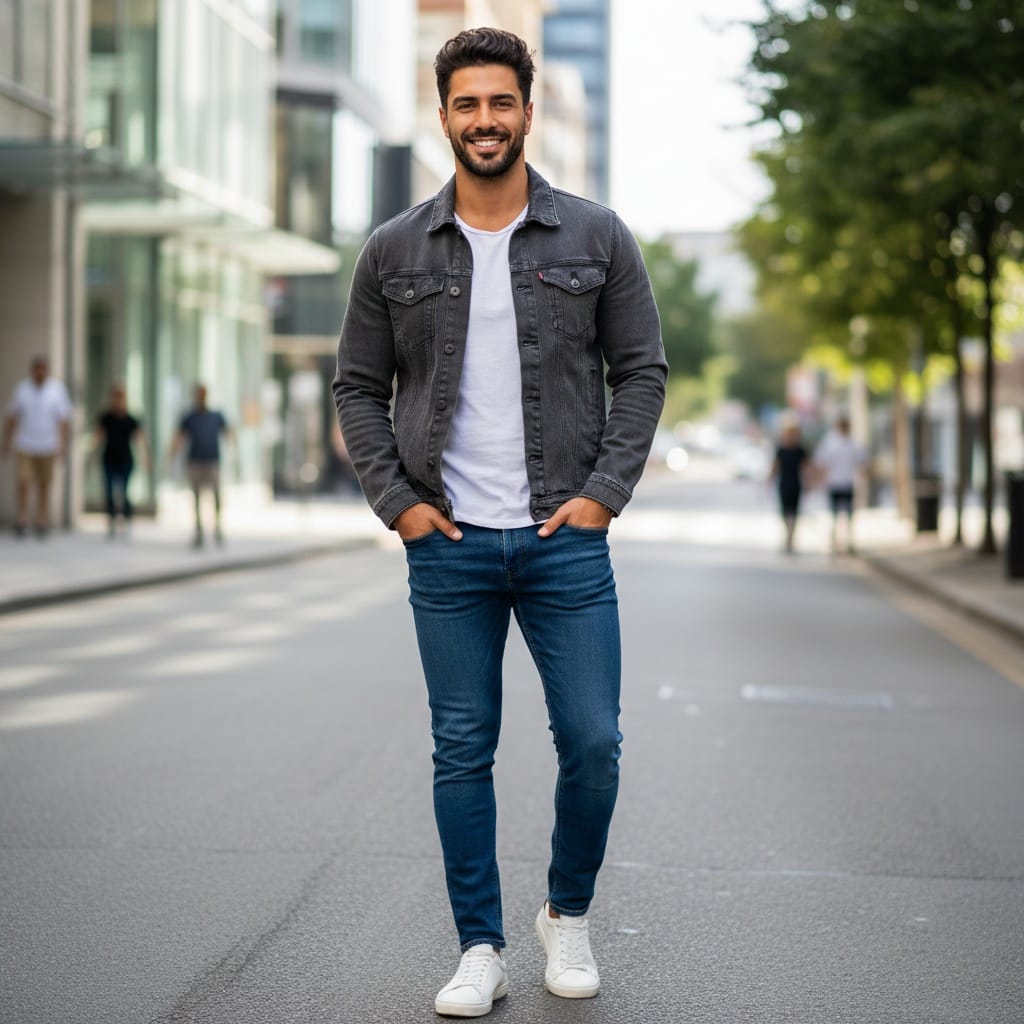 athletic middle_eastern man urban street confident 93100602
