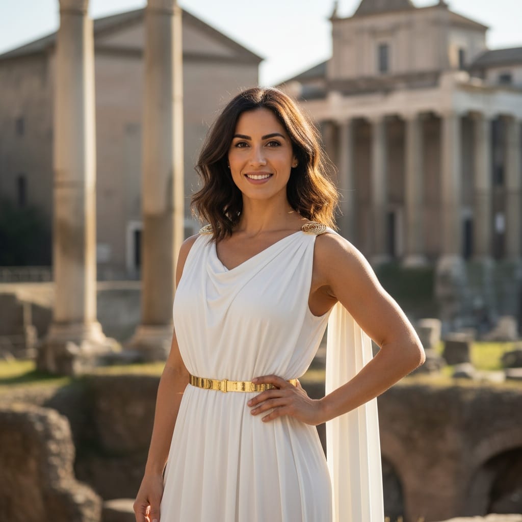 athletic middle_eastern woman roman forum ruins 33017243