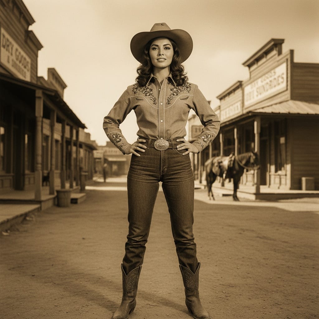 athletic middle_eastern woman western cowboy hero 85334379