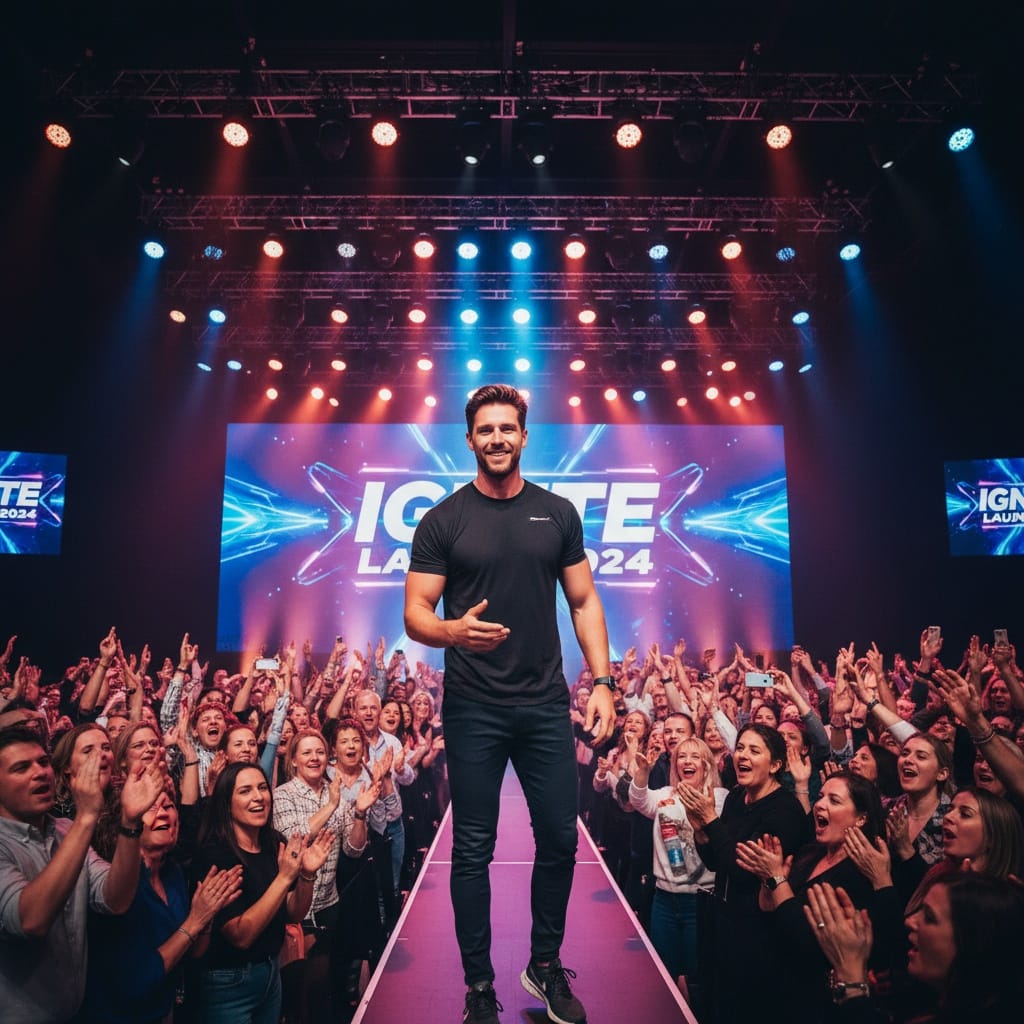 athletic white man audience reaction shot 70782051