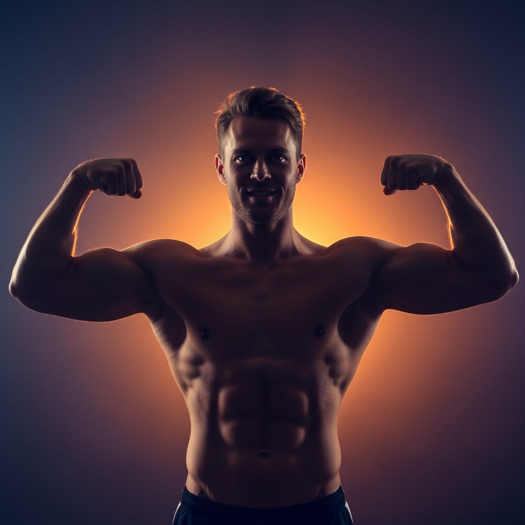 athletic white man backlit silhouette glamour 74953080