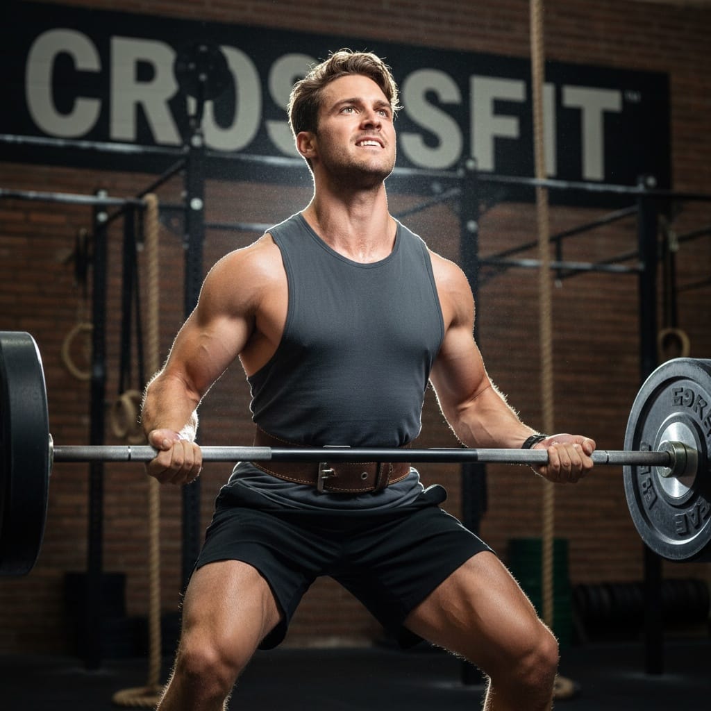athletic white man barbell lift action shot 45604088