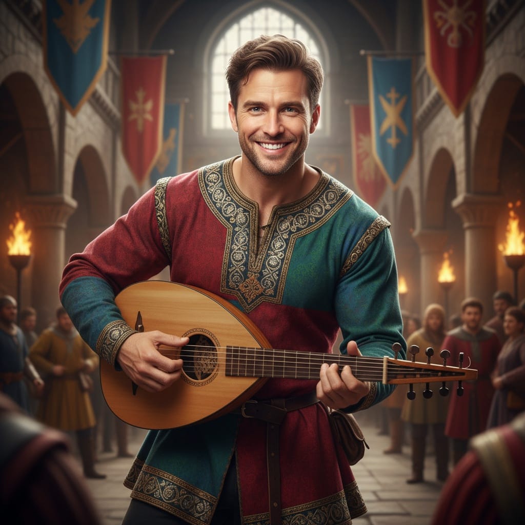 athletic white man bard musician great hall 26660778