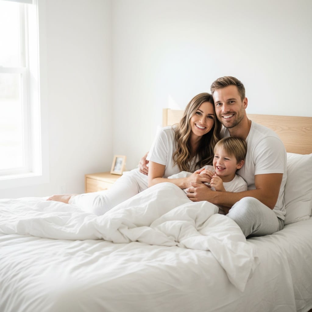 athletic white man bedroom morning routine 66689845
