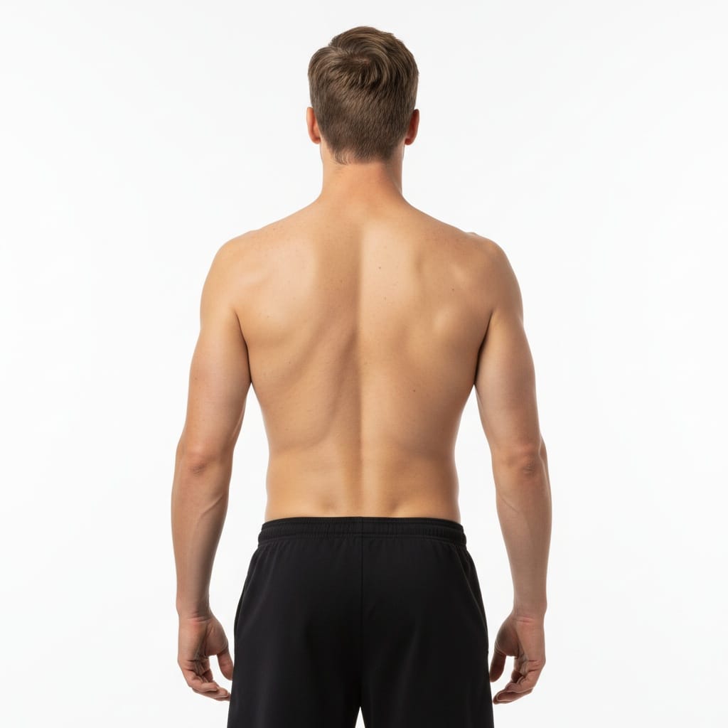 athletic white man before back muscle baseline 91027234