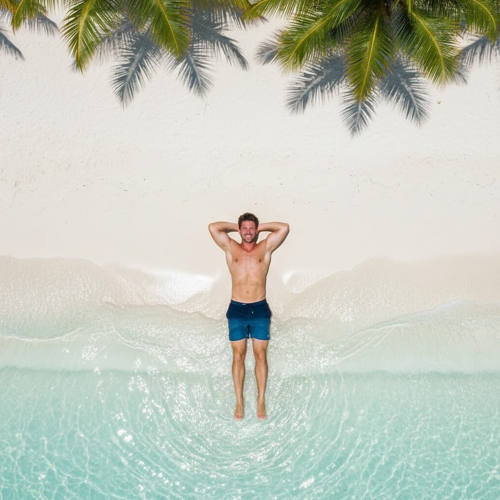 athletic white man boracay beach aerial 27408704