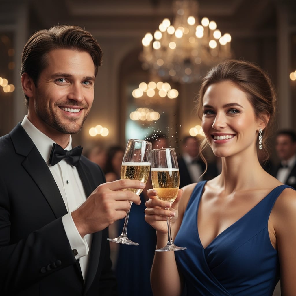athletic white man champagne toast celebration 71296984