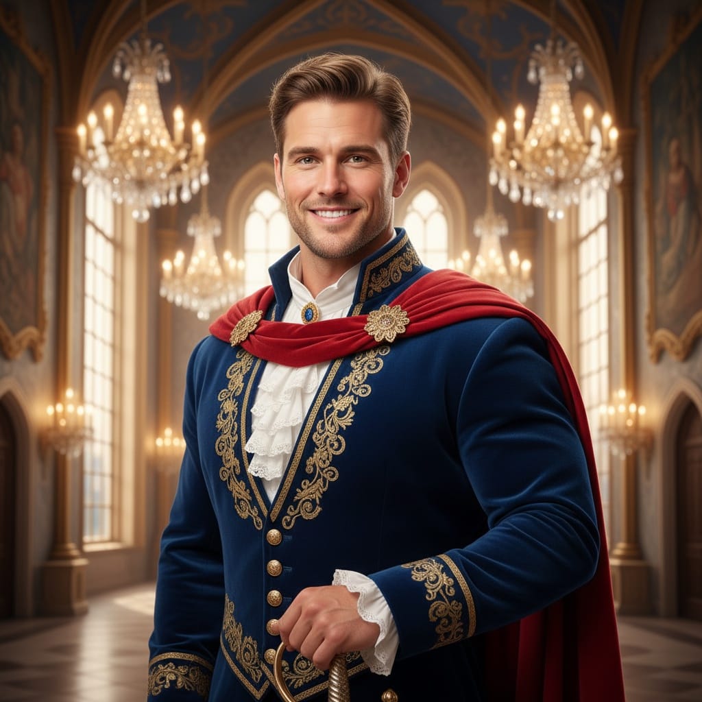 athletic white man classic disney princess 80682817