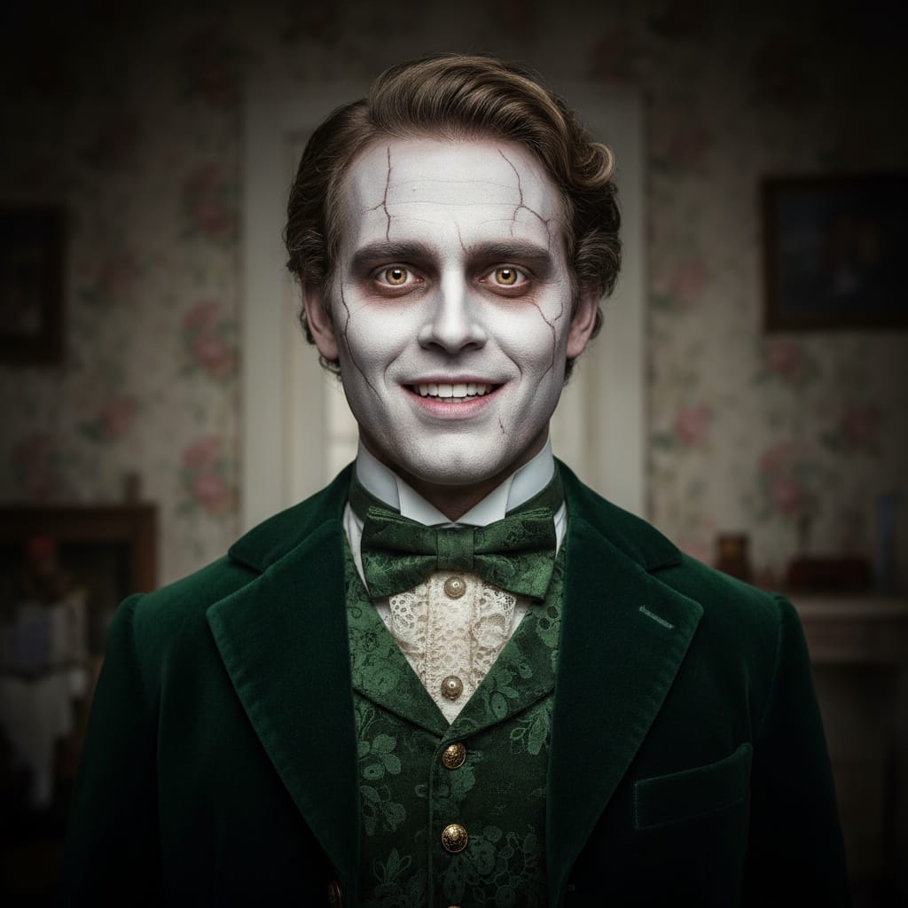 athletic white man creepy doll character 32368740