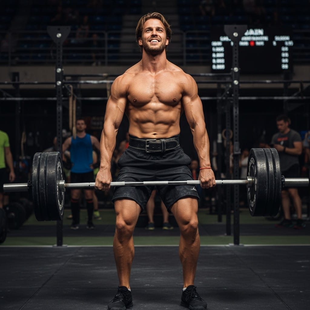 athletic white man deadlift peak performance 66779008