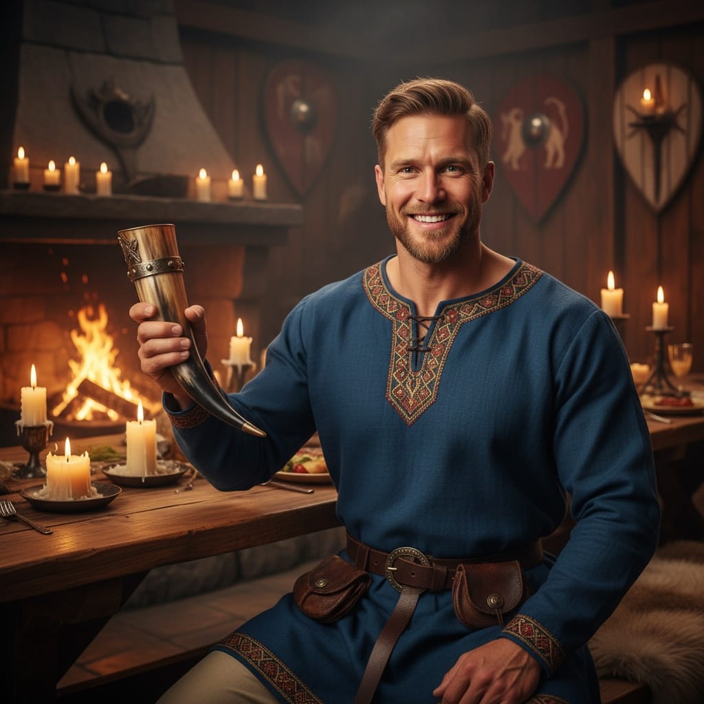 athletic white man feast hall celebration 89498235