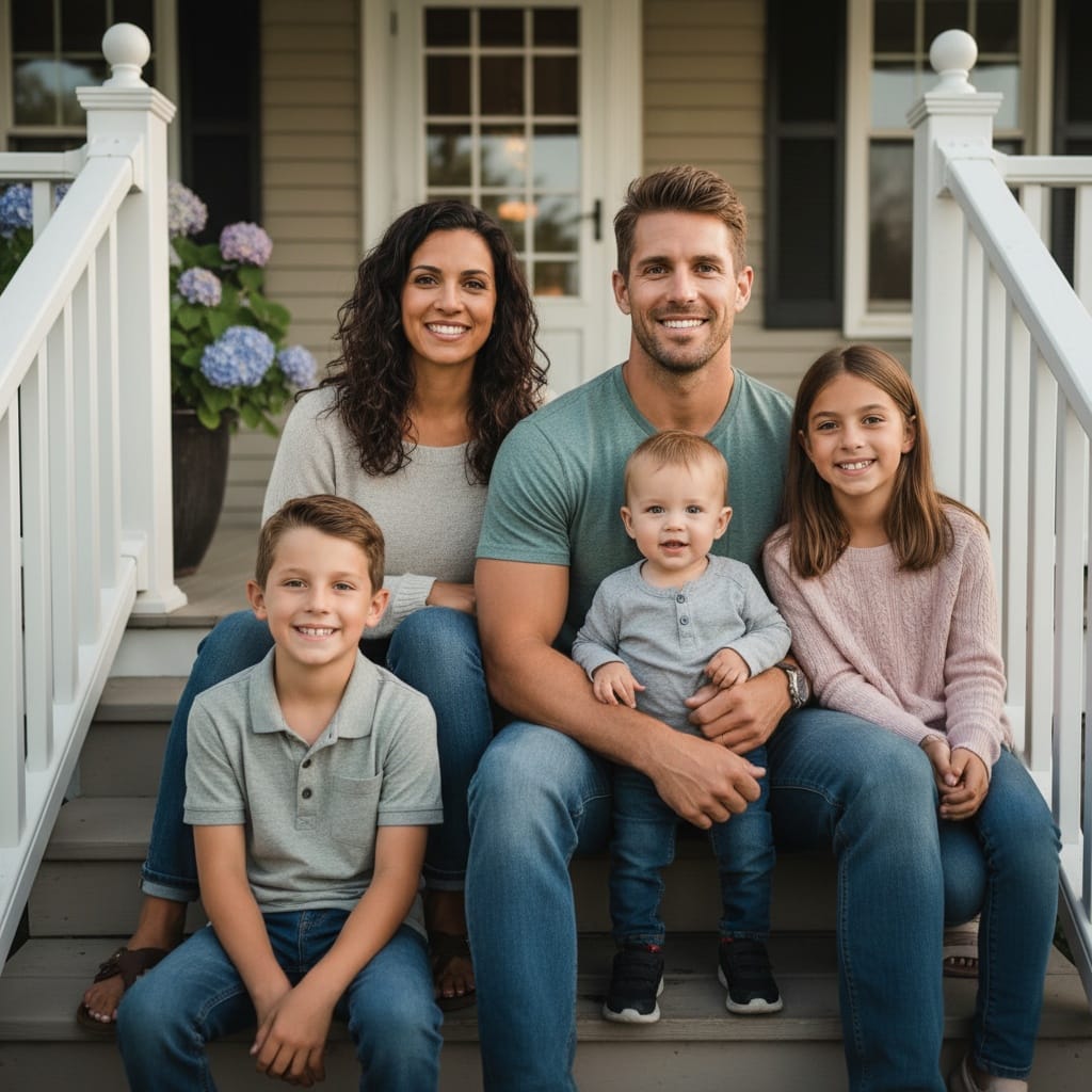 athletic white man front porch steps 34314173