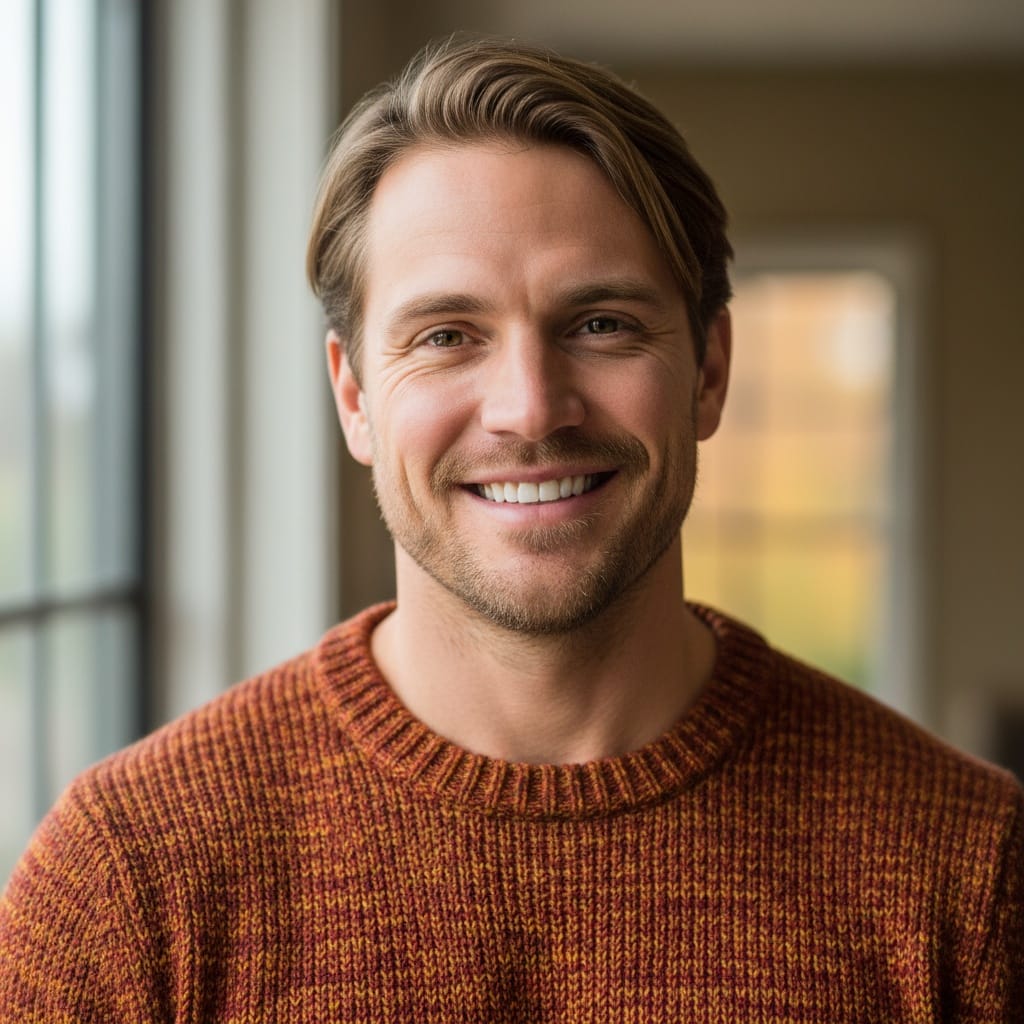 athletic white man grateful close up thanksgiving 15720744