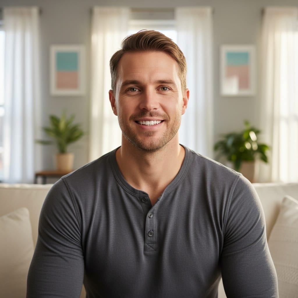 athletic white man home casual authentic 44672191