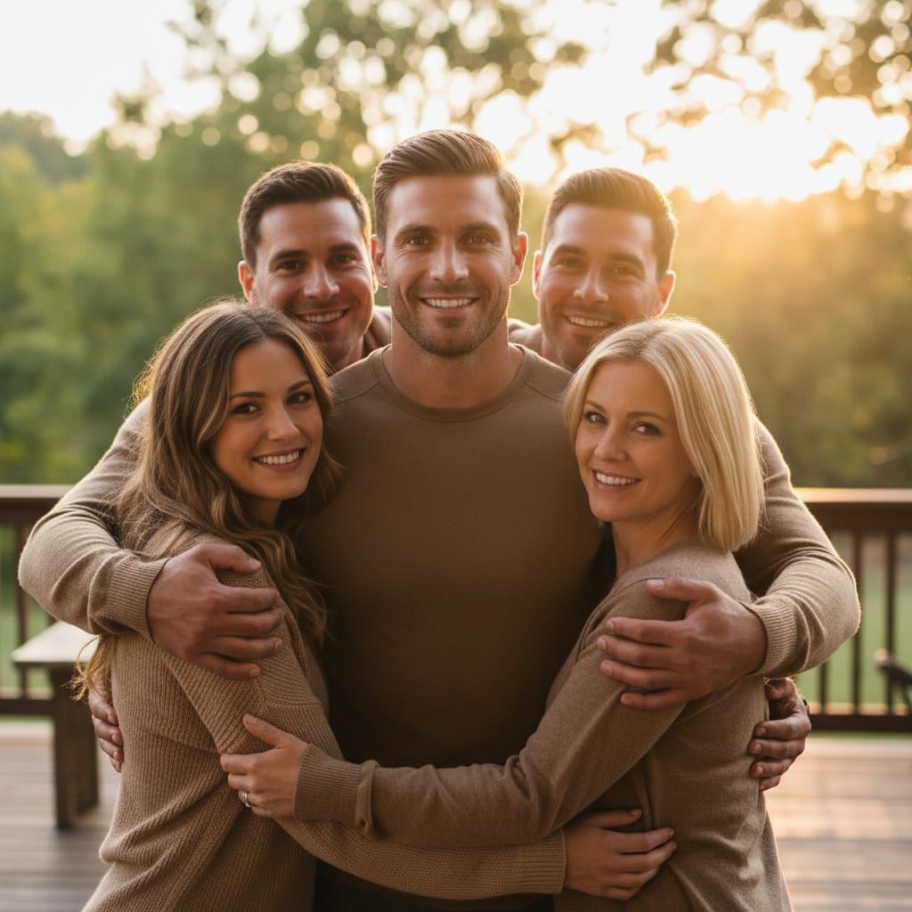 athletic white man intimate sibling group 15295709