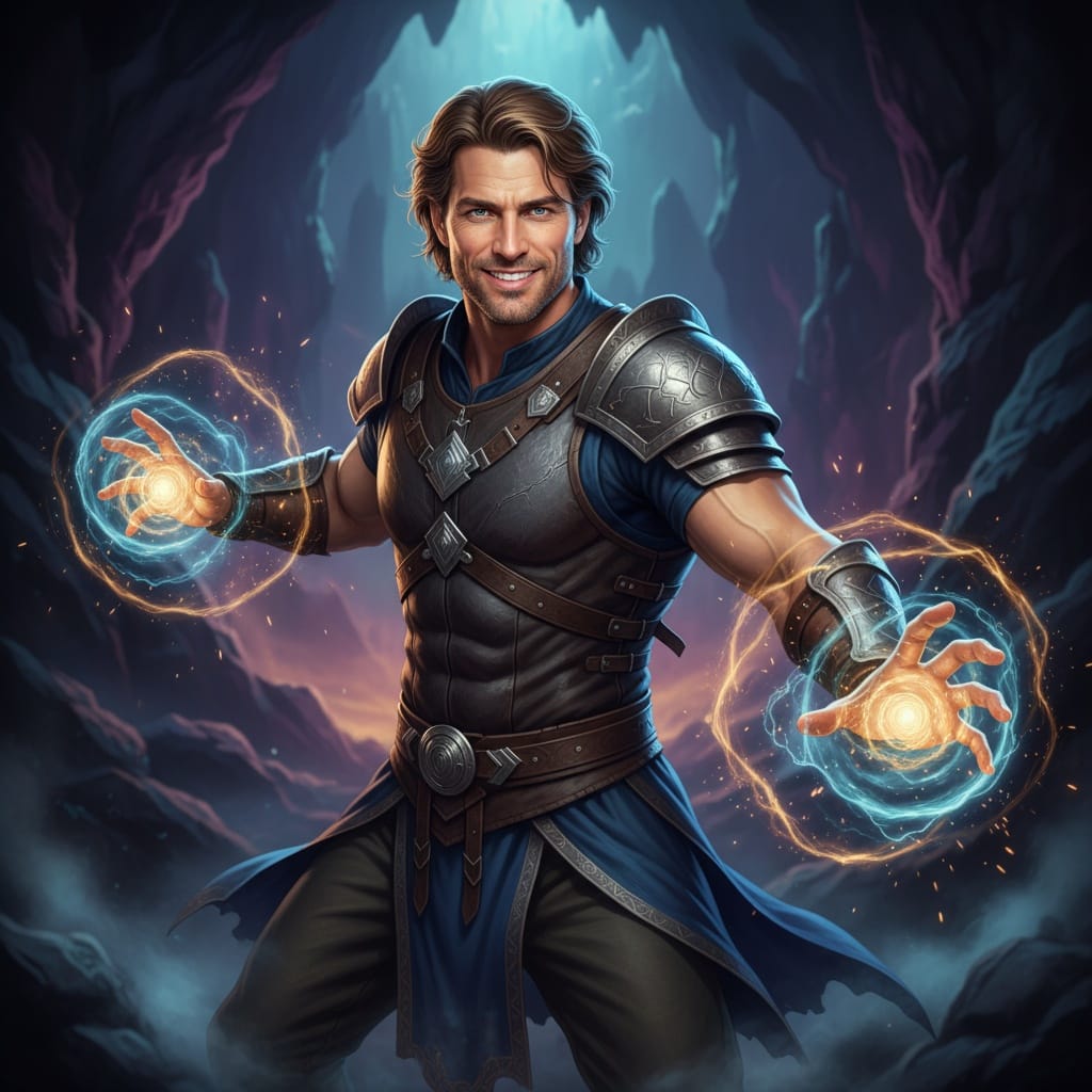 athletic white man magical effect casting 40879748