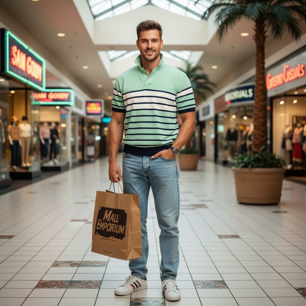 athletic white man mall shopping lifestyle 69925442