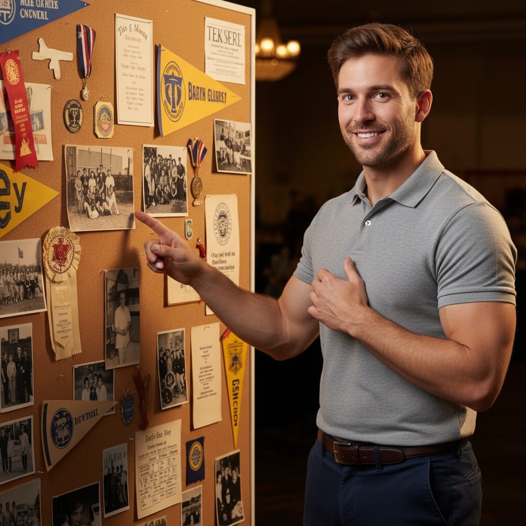 athletic white man memory wall nostalgia 99565933