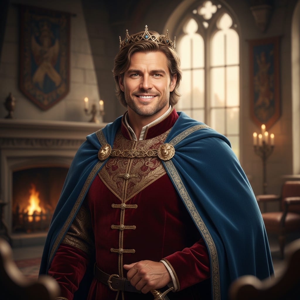 athletic white man noble royal portrait 96591184