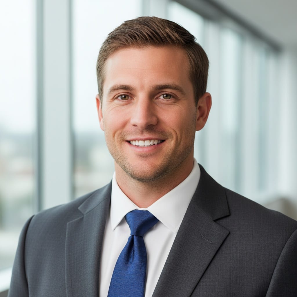 athletic white man office confident professional 33116583