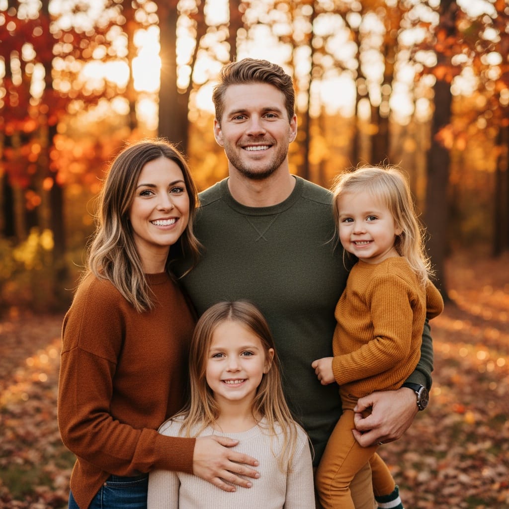 athletic white man outdoor fall foliage portrait 25254963