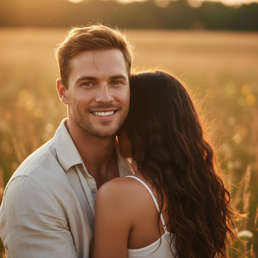 athletic white man outdoor golden hour intimate 35786361