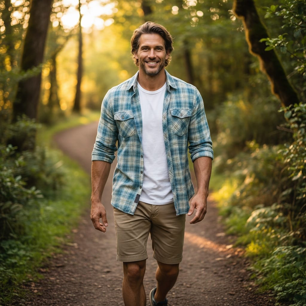 athletic white man outdoor nature walk 86301200