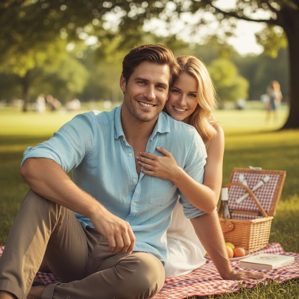 athletic white man park picnic blanket 20614189