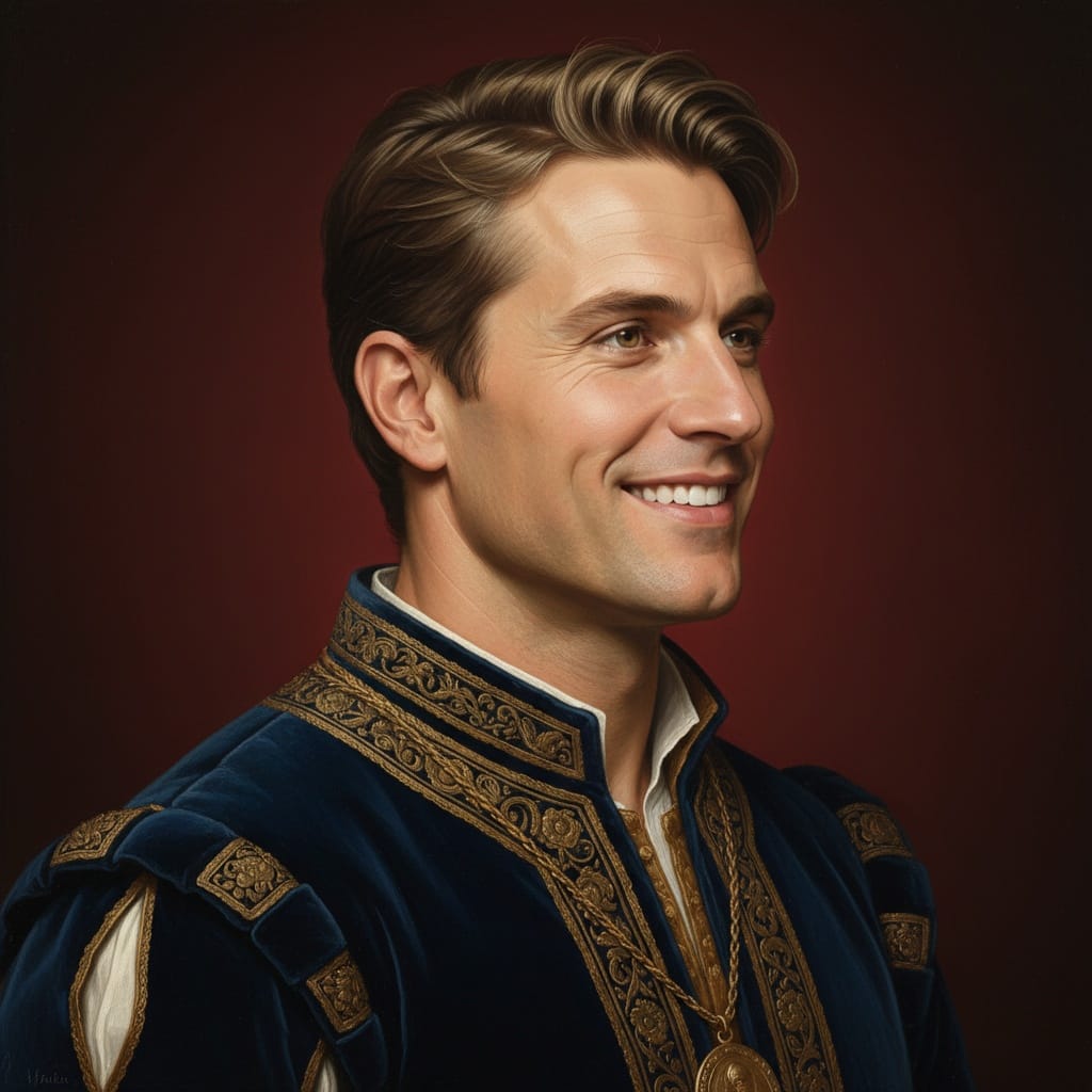 athletic white man profile view medallion 73480588