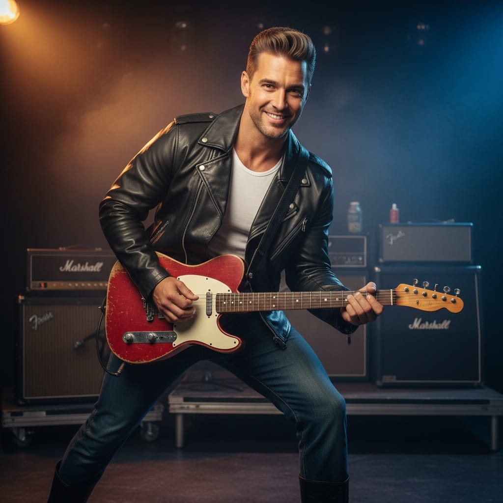 athletic white man rockabilly stage performance 31458960