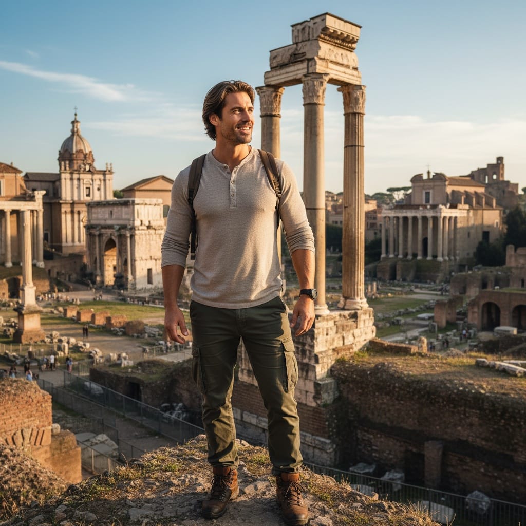 athletic white man roman forum ruins 40827738